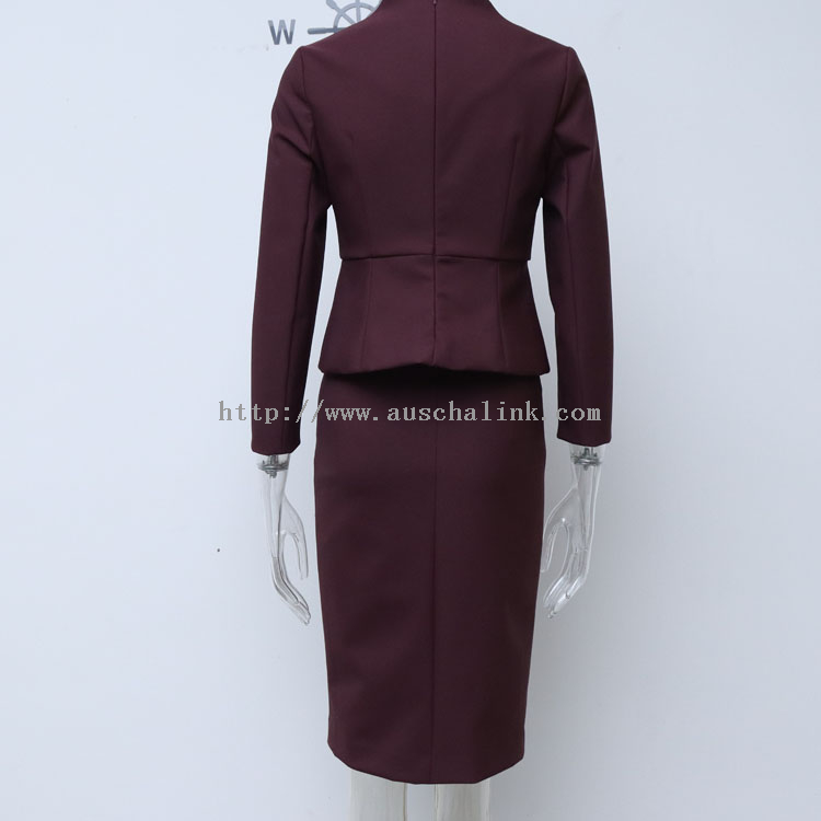 AUSCHALINK High Quality V Collar Small Lotus Leaf A Swing + Front Slit Wrap Hips Half Skirt Women
