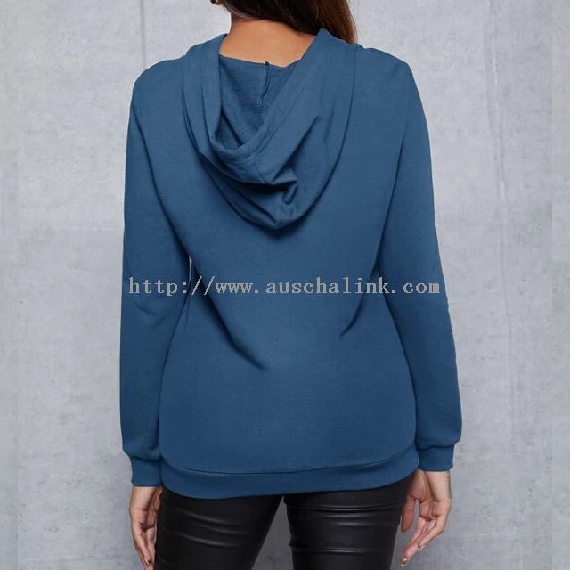 Loose Maternity Look with Detail in Solid Color Casual Cotton Hoodie Maternity Outerwear