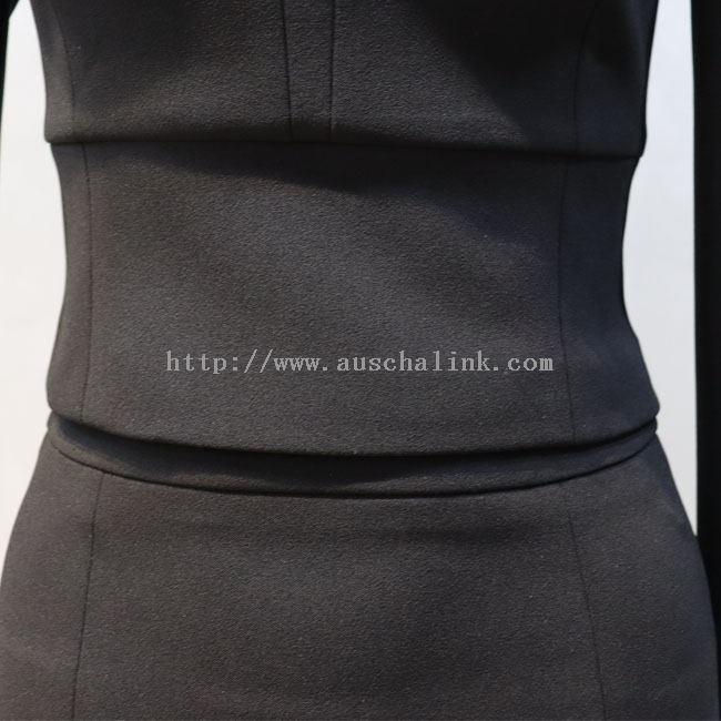 AUSCHALINK New Long Sleeve V-neck Top + Hip Wrap Slim Slit Skirt Work Dress Women
