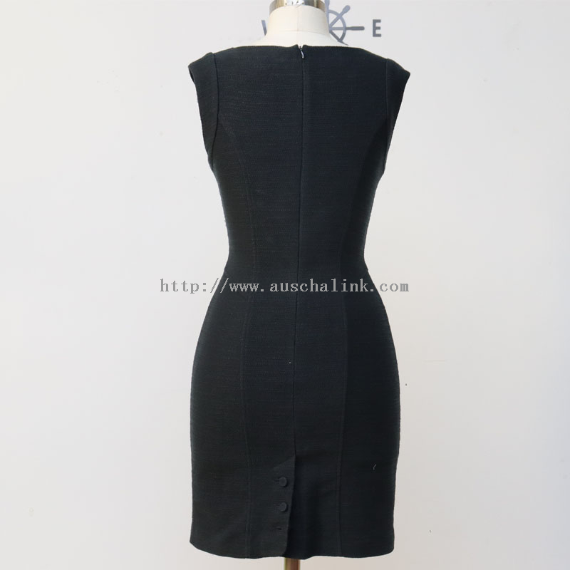 2022 New Design Sleeveless Button Lapel High-waisted Professional Dress for Women