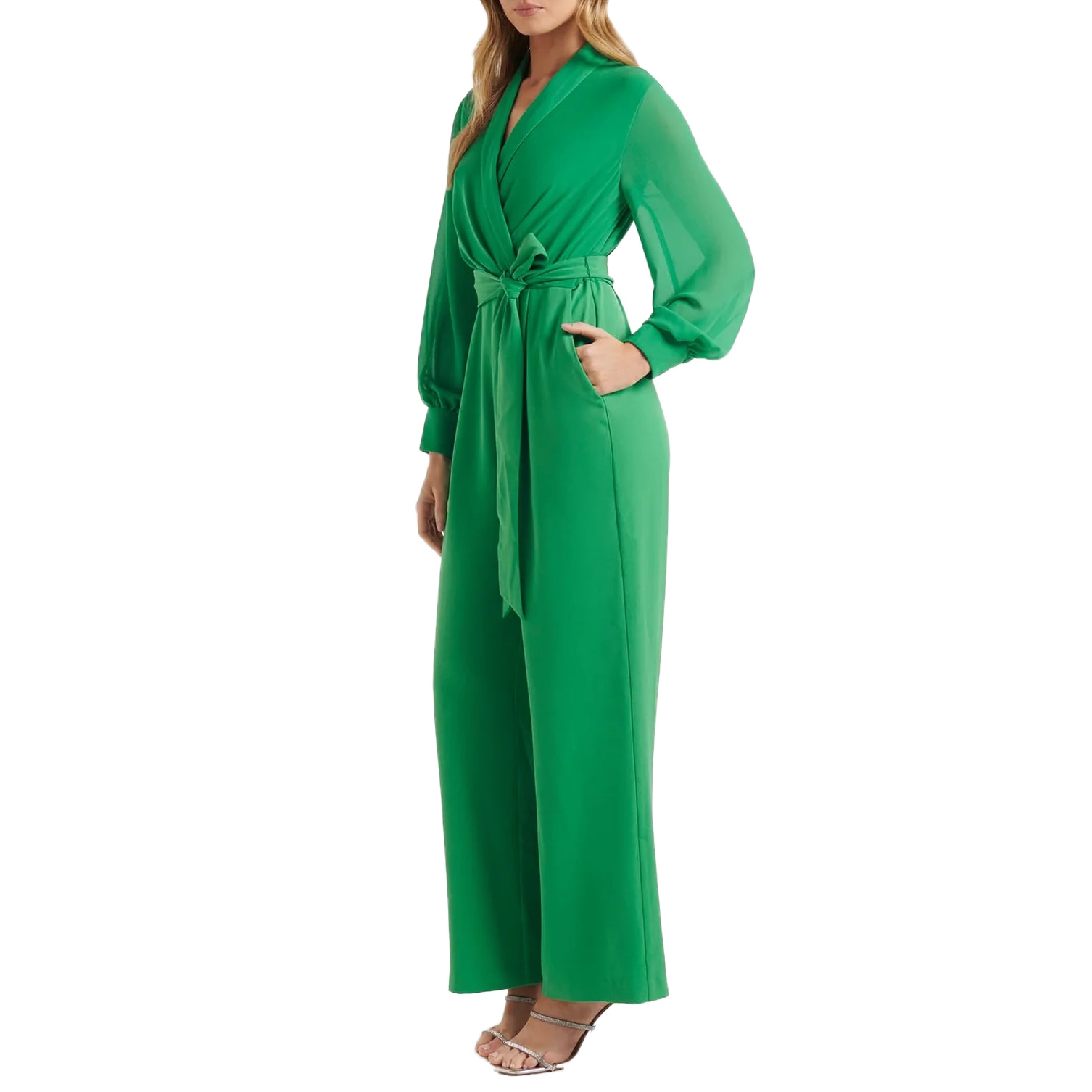Green Plus Size Jumpsuit Women High Quality One Piece Elegant Lady