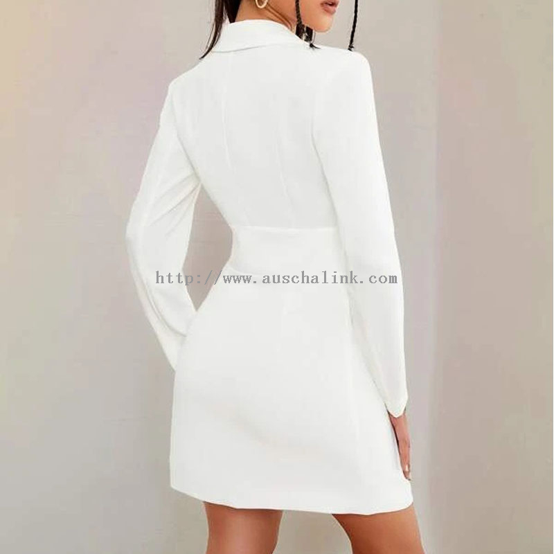 High Quality Spring And Autumn Deep V-neck Asymmetrical Hem Professional Dress for Women