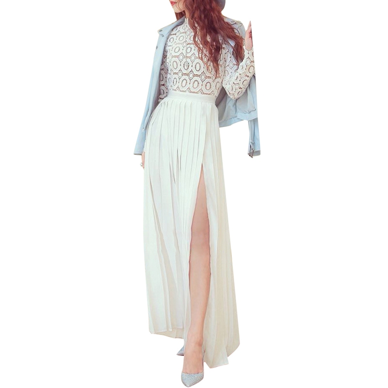 Elegant Embroidery Dress For Women Round Neck Long Sleeve High Waist Solid Midi Dresses Lady